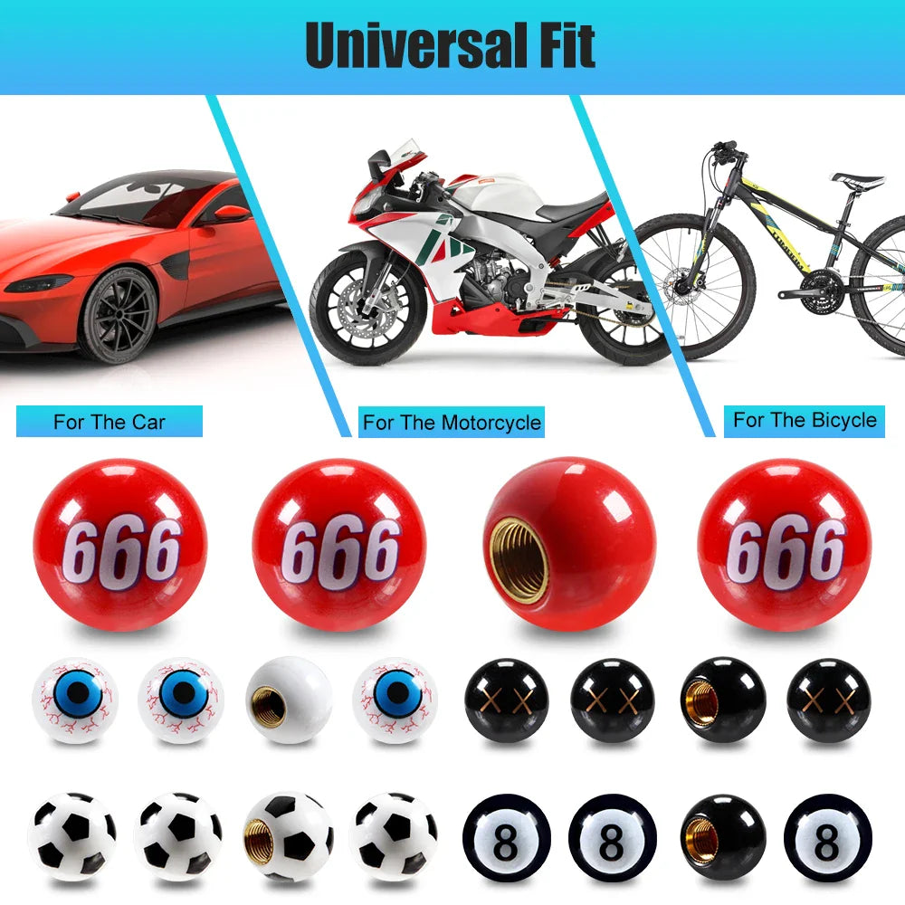 AUTCOAT Universal Car Tire Valve Caps – 4/8Pcs Wheel Dust Covers for Cars, Trucks, SUVs, Motorcycles, Bikes
