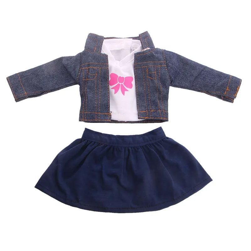 18-Inch American Doll Clothes Set — 43CM Reborn Baby Doll Outfit for Nenuco, Our Generation Dolls, DIY Toys Gift for Girls