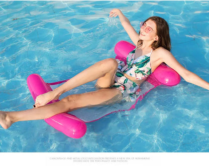 New Inflatable Water Hammock Recliner - Floating Swimming Mattress and Pool Party Lounge Bed