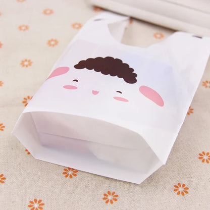 Cute Rabbit Ear Cookie and Candy Gift Bags - 10/50pcs/lot for Biscuits, Snacks, Baking Package, and Event Party Supplies
