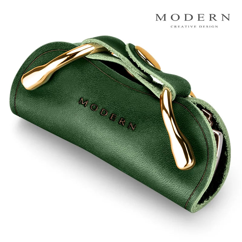 Modern Genuine Leather Smart Key Wallet - Brand New DIY Keychain EDC Pocket Car Key Holder Organizer