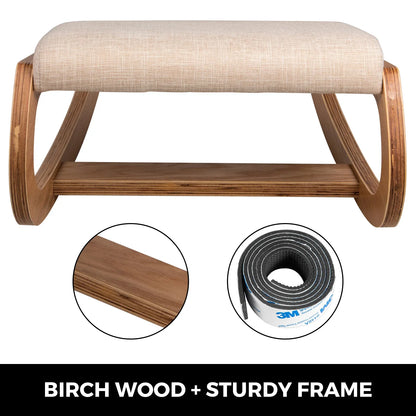 VEVOR Ergonomic Wooden Kneeling Chair — Rocking Stool with Thick Cushion for Correct Posture, Home & Office Use