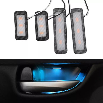 4Pcs Car Styling LED Interior Door Handle Lighting | Universal Auto Atmosphere Lamp | Armrest Inner Bowl Decorative Lights