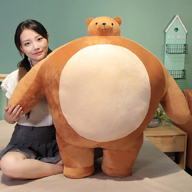 Kawaii Cartoon Little Head Bear Plush Toy – Soft Decorative Pillow for Kids, Home, & Girlfriend Birthday Gift