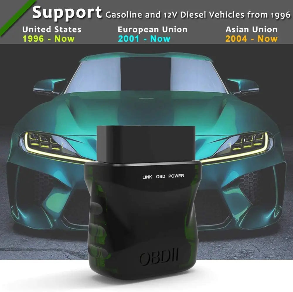 ELM327 Bluetooth 4.0 Car Engine Fault Code Reader – OBD II Scanner for iOS/Android/PC, V1.5 EOBD Diagnostic Tool