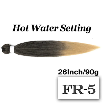 26-Inch Pre-Stretched Braiding Hair Extensions – Synthetic Afro Crochet Braids for DIY, Jumbo Braid in Purple, Pink, Peach & Red
