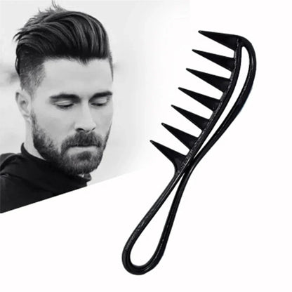 Wide Tooth Shark Plastic Comb for Men - Barber Styling & Hairdressing Tool, Ideal for Clipping, Curling, and Scalp Massage