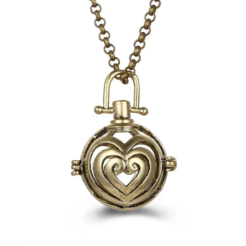 Mexico Music Ball Hollow Zircon Pendant Necklace – Vintage Perfume Aromatherapy Locket for Women