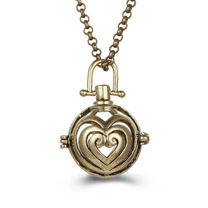 Mexico Music Ball Hollow Zircon Pendant Necklace – Vintage Perfume Aromatherapy Locket for Women