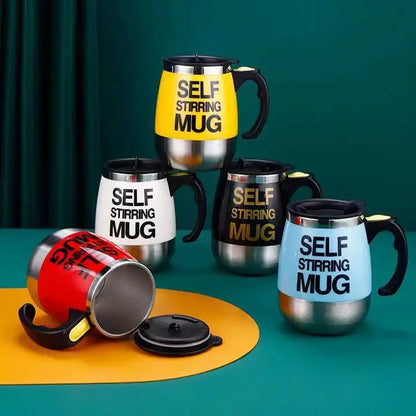 NEW!!! Stainless Steel Self-Stirring Coffee Cup with Custom Logo - Battery or Rechargeable