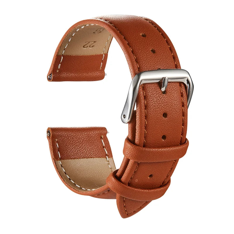 Genuine Leather Watch Bands - Calfskin Replacement Straps for Men & Women, 18mm-24mm