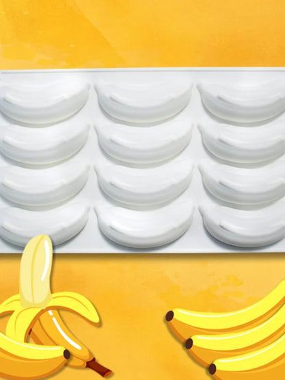 12-Cavity 3D Banana Silicone Mold – Baking Mousse Cake, Chocolate, Ice Cream & Dessert Pastry Mould