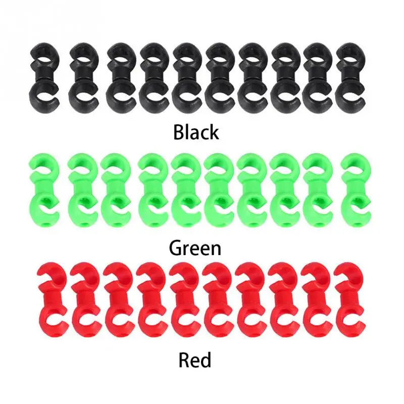 10Pcs S Buckle Bike Brake & Derailleur Cable Clips — Rotatable MTB Line Clip Rings