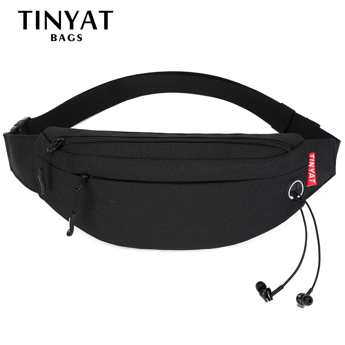 TINYAT Men Waist Bag: Casual Large Phone Belt Pouch - Canvas Travel Phone Bag for Women, Fanny Pack with 4 Pockets