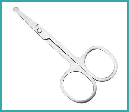 Mini Stainless Steel Round-Head Nose Hair Scissors — Portable Ergonomic Nose Trimmer & Cutter