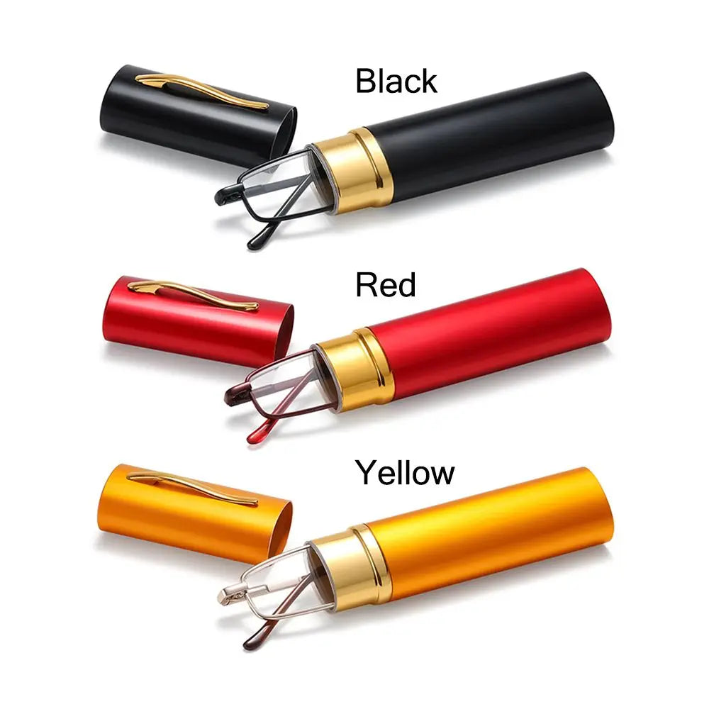 Mini Folding Computer & Reading Glasses – Portable Presbyopia Pen Glasses for Men & Women +1.0 to +4.0 with Storage Box