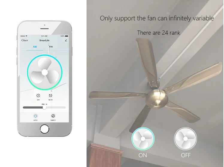 Tuya WiFi Smart Light Switch – 4 Gang Touch Panel, Fan Speed Dimmer, Power Metering, Alexa & Google Home Compatible
