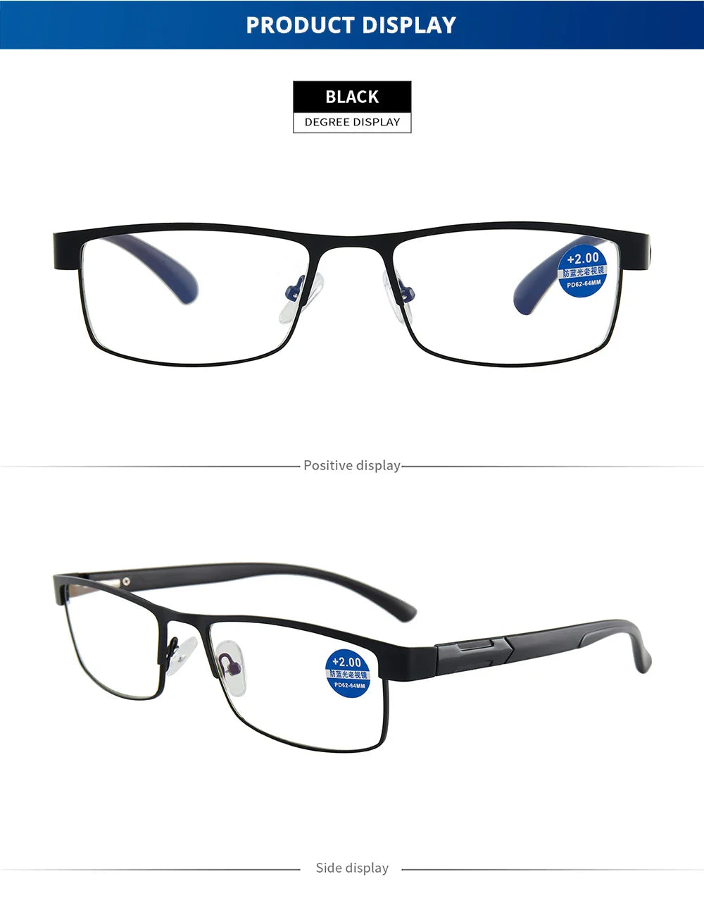 High-Quality Stainless Steel Reading Glasses for Men & Women – Fashion Presbyopic & Anti-Blue Light Eyewear
