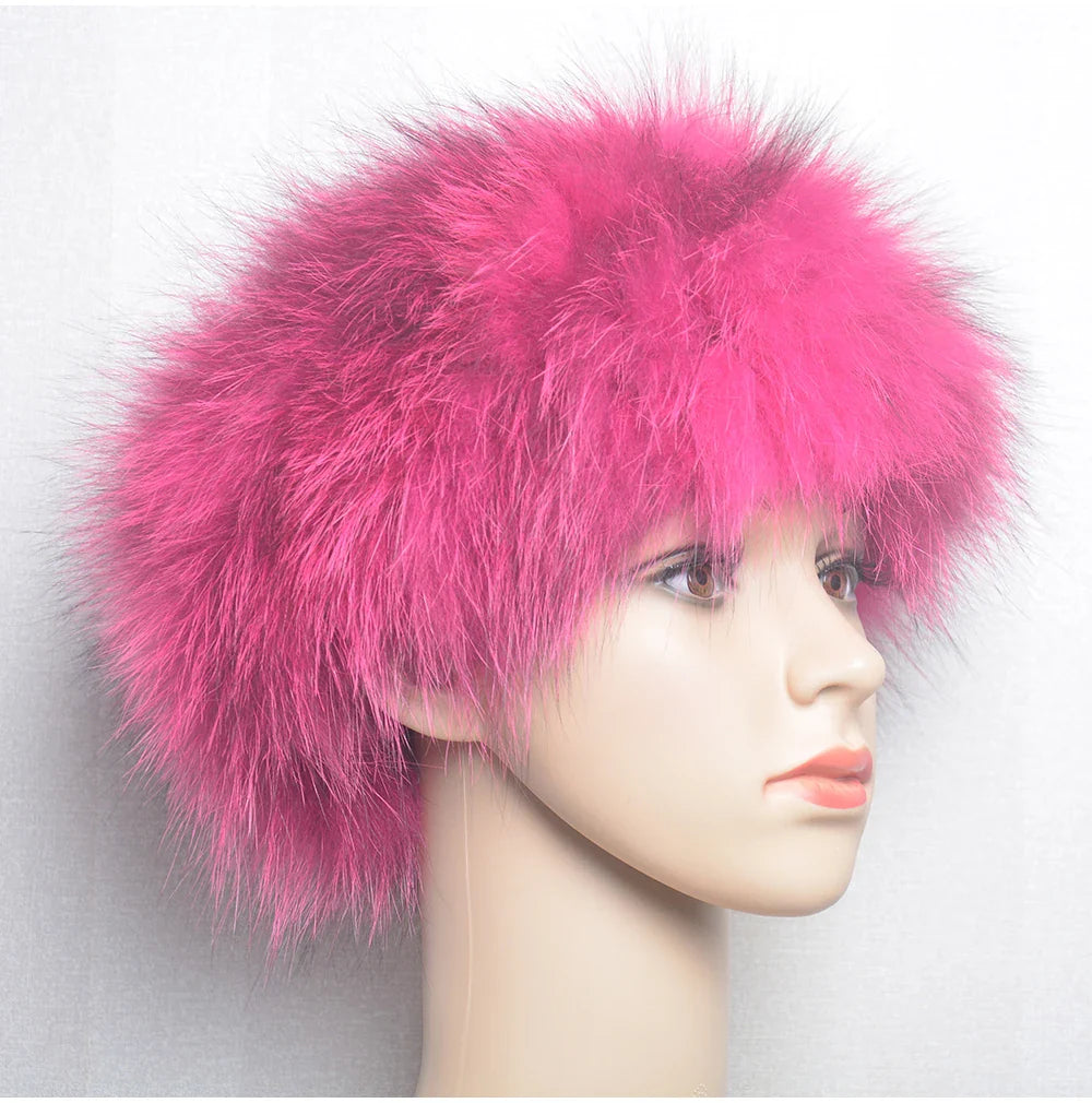2025 Real Fox Fur Scarf and Headband – Luxury Winter Neck Warmer for Women, 100% Natural Fur, Elastic Ring Muffler