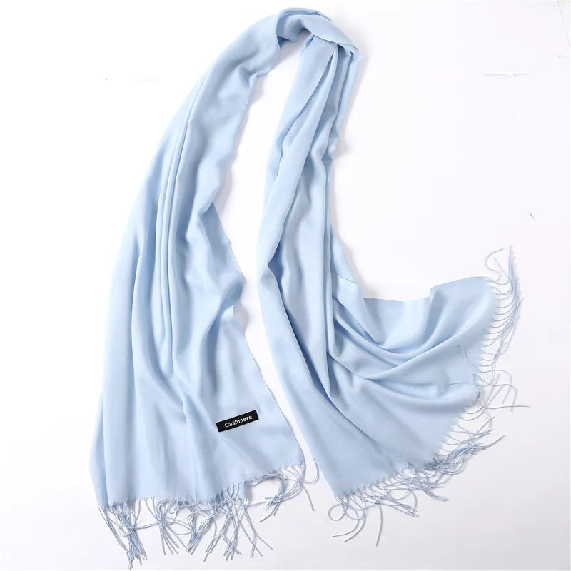 Desgine Solid Cashmere Scarf – Warm Autumn Winter Shawl Wrap with Tassels, Unisex Pashmina for Women and Men 2024