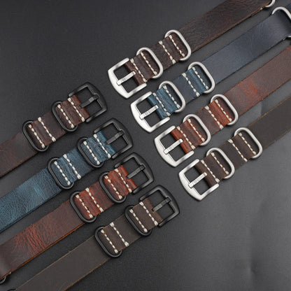 Vintage Coffee Brown Leather Watchband - 20mm, 22mm, and 24mm Replacement Strap for Men and Women