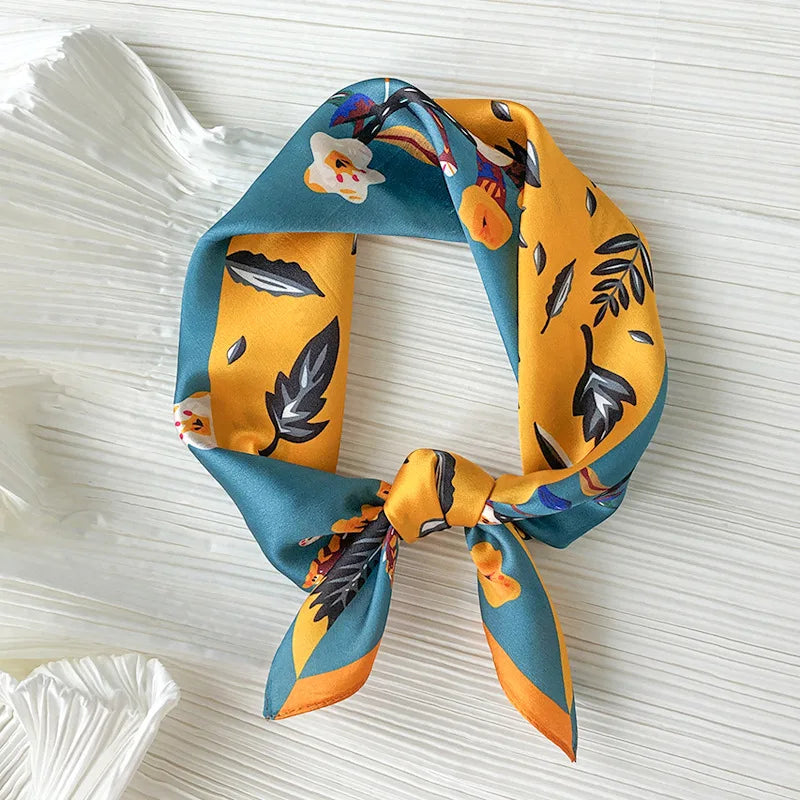 New 2024 Pashmina Scarf – 100% Mulberry Silk Small Shawl, Summer Beach Poncho, Women’s Hijab, Bandana & Kerchief 53x53cm