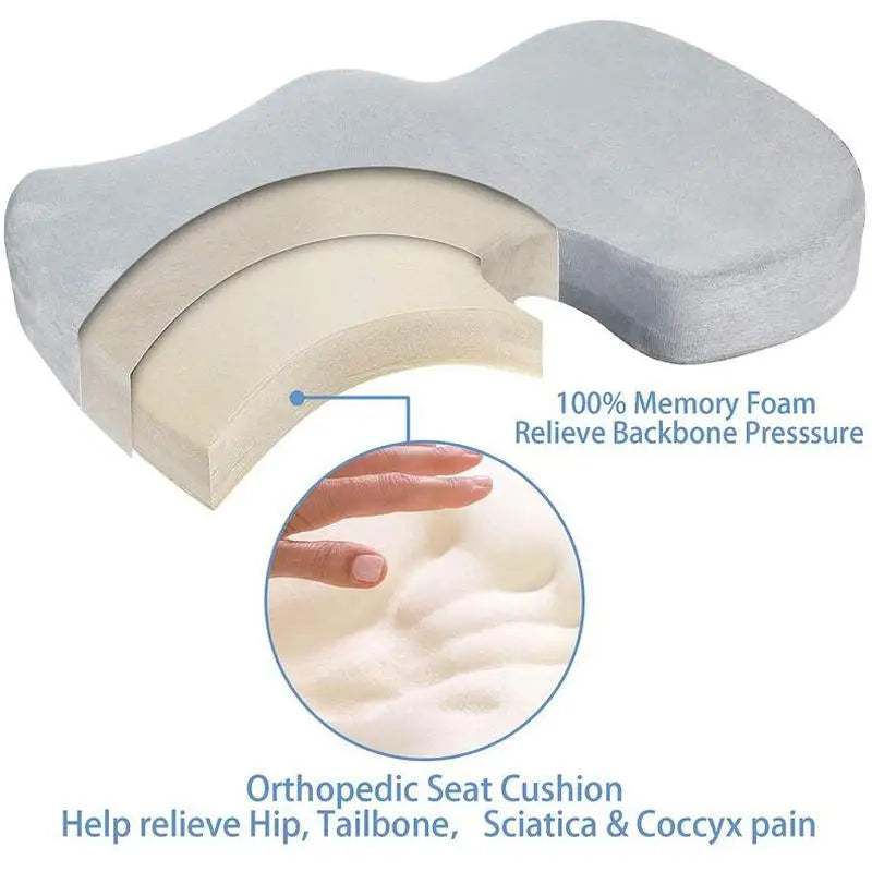 Ergonomic Bamboo Memory Foam Seat & Back Cushion – Slow Rebound Waist Support for Home & Office Chairs