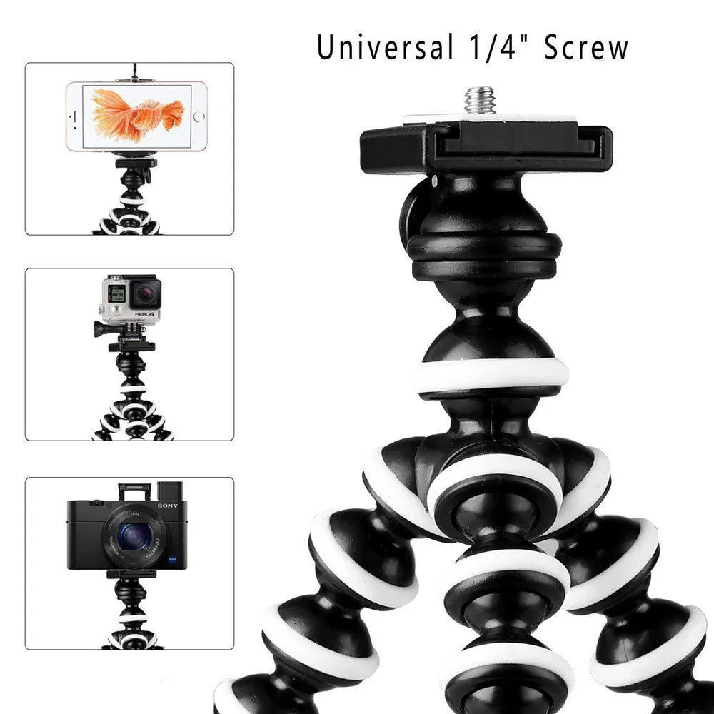 Octopus Flexible Tripod Stand for Smartphone & DSLR Camera – Foldable Desktop Tripod in 4 Sizes