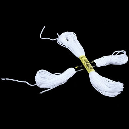 12pcs White Anchor Cross Stitch Embroidery Floss - 6-Strand Cotton Thread Skeins for Sewing & Craft Projects