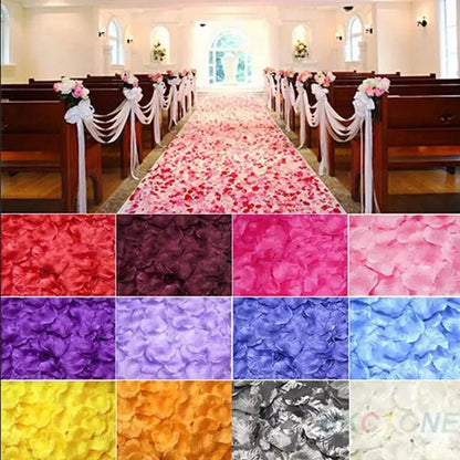 1000/3000PCS 5x5CM Silk Artificial Rose Petals for Wedding & Party Decorations – Fake Flower Engagement Celebration Supplies, Romantic Event Decor