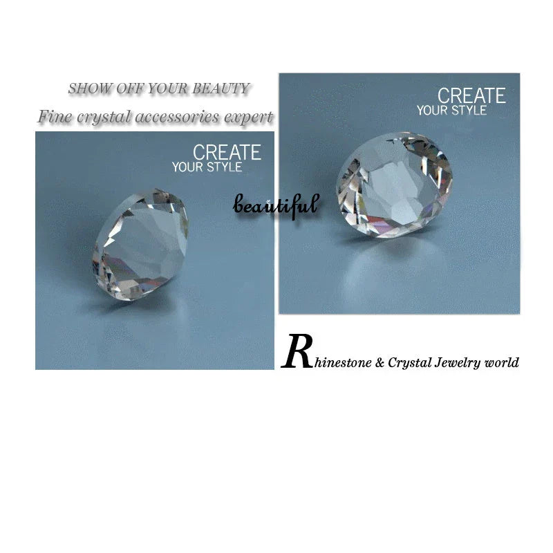 SS3-SS50 Clear Crystal White 3D Nail Art Rhinestones – Silver Flatback Glitter Gems for Nail Decoration
