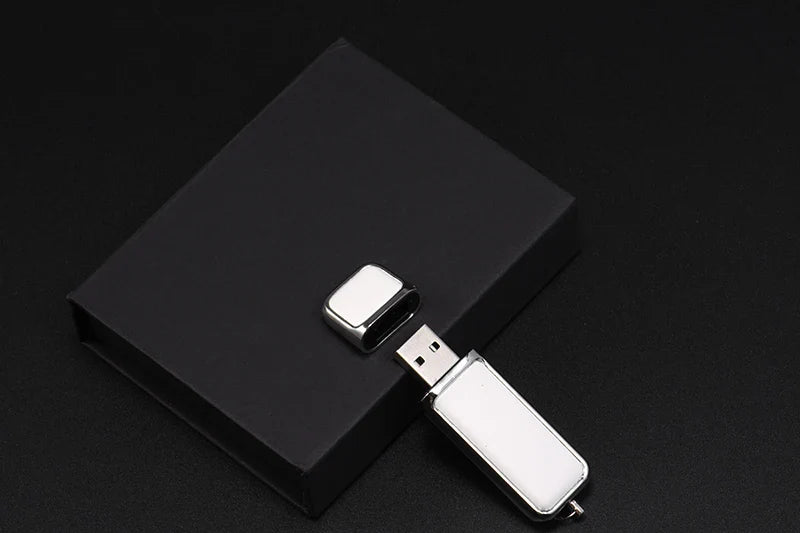 Leather USB 3.0 Flash Drive - Free Logo, 4GB-128GB High-Speed Memory Stick, Wedding Gift