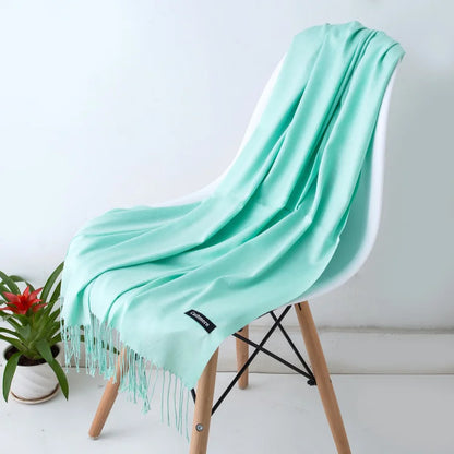 Desgine Solid Cashmere Scarf – Warm Autumn Winter Shawl Wrap with Tassels, Unisex Pashmina for Women and Men 2024