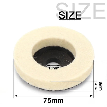 SIFANG Wool Polishing Wheel - 50mm/75mm Angle Grinder Wheel Felt Polishing Disc - Ideal for Metal, Marble, Glass, Ceramic - 1PC