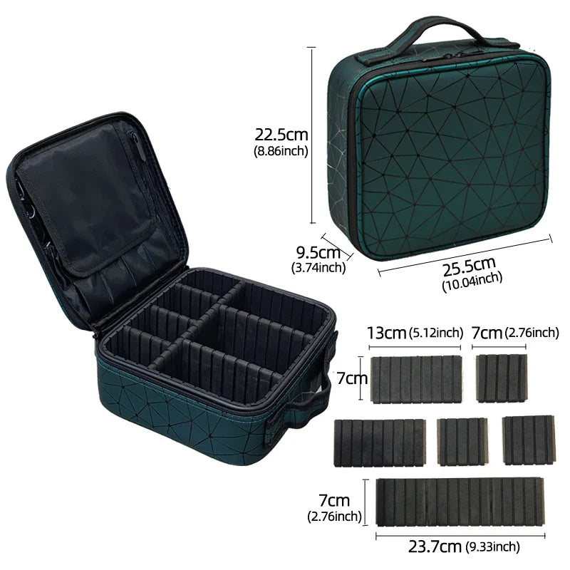 New PU Leather Cosmetic Bag for Women – Multi-Functional Portable Travel Makeup Storage Case