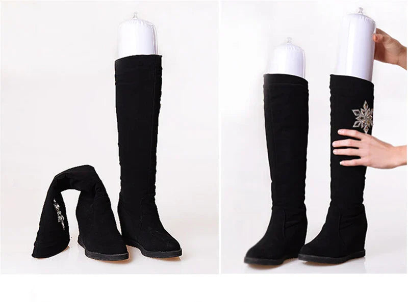 2PCS Plastic Shoe Hangers – Inflatable Long Boot Holders, 32cm & 50cm Shoe Stand, Stretcher, Support & Shaper Shoe Trees