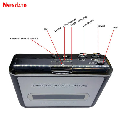 Portable USB Cassette to MP3 Converter & Music Player
