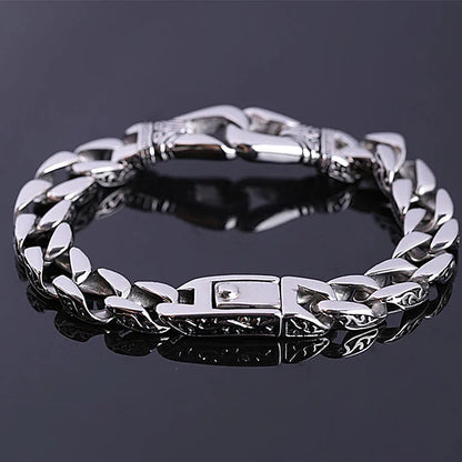 Ethnic Wind Dragon Bracelet – Vintage Silver Plated Cuff Bangle, Motorcycle Riding Charm Jewelry Gift for Men