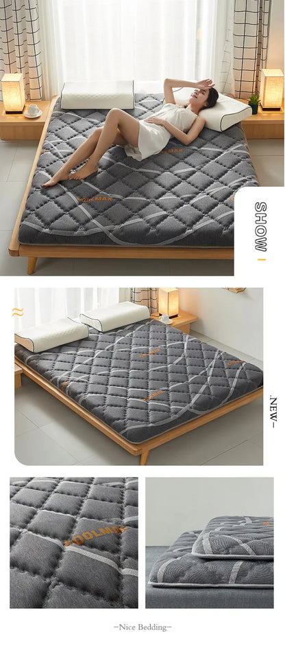 6/10cm Thai Natural Latex Floor Mattress – Foldable Tatami Mat with 95D Filling & Cotton Cover, Slow Rebound Comfort