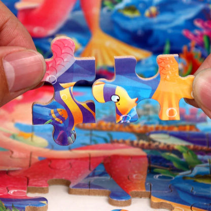 60PCS Wooden Cartoon Animal Puzzle – Early Learning Educational Jigsaw Toys for Kids
