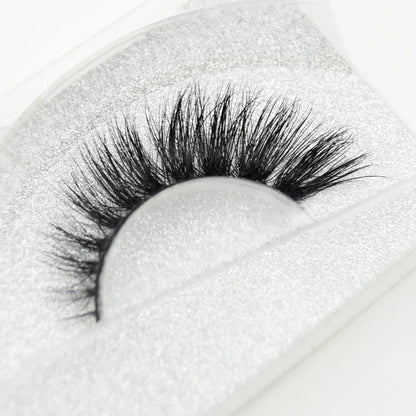 3D Real Mink False Eyelashes – Thick Handmade Strip Lashes with Glitter Packing for Makeup Beauty D101