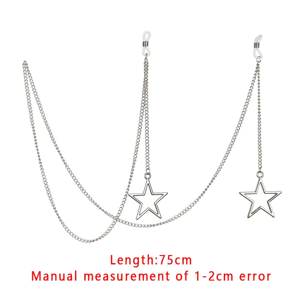 Women's Eyeglass Chain - Hollow Star & Pearl Beaded Lanyard for Sunglasses & Reading Glasses