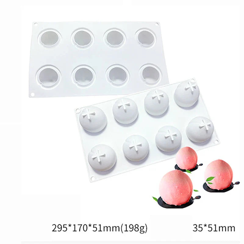 Fruit Series Silicone Cake Mold — Pineapple, Pear, Peach, Mango, Orange & Strawberry for French Dessert & Mousse Baking