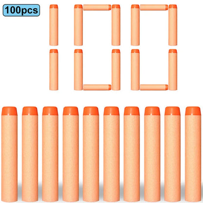 100pcs 7.2cm Soft Nerf Darts - Round Head Refill Sponge Bullets for NERF N-Strike Blasters, Kids Toy Gun Ammo