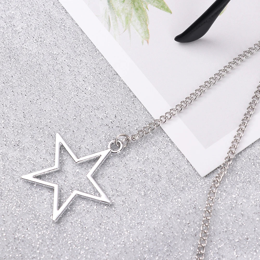 Women's Eyeglass Chain - Hollow Star & Pearl Beaded Lanyard for Sunglasses & Reading Glasses