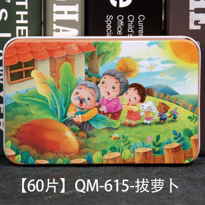 60PCS Wooden Cartoon Animal Puzzle – Early Learning Educational Jigsaw Toys for Kids