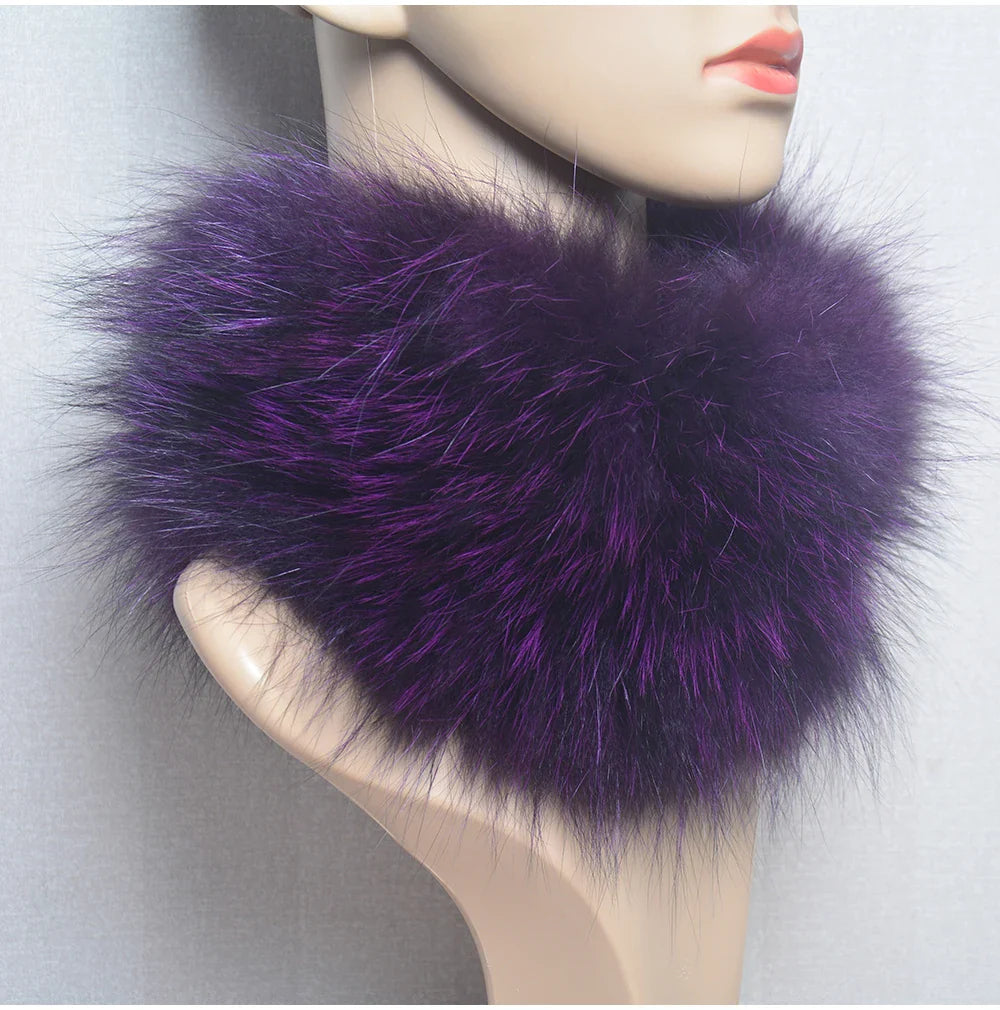 2025 Real Fox Fur Scarf and Headband – Luxury Winter Neck Warmer for Women, 100% Natural Fur, Elastic Ring Muffler