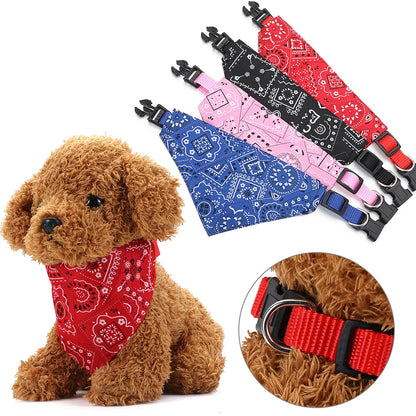 Adjustable Pet Bandana Collar – Washable Triangular Scarf Bib for Dogs & Cats, Birthday Party Dress-Up Neck Decor