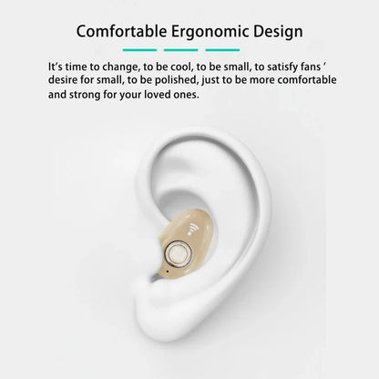 Mini Invisible True Wireless Earbuds – Bluetooth Noise Cancelling TWS Stereo Headset with Microphone Handsfree In-Ear Earphones