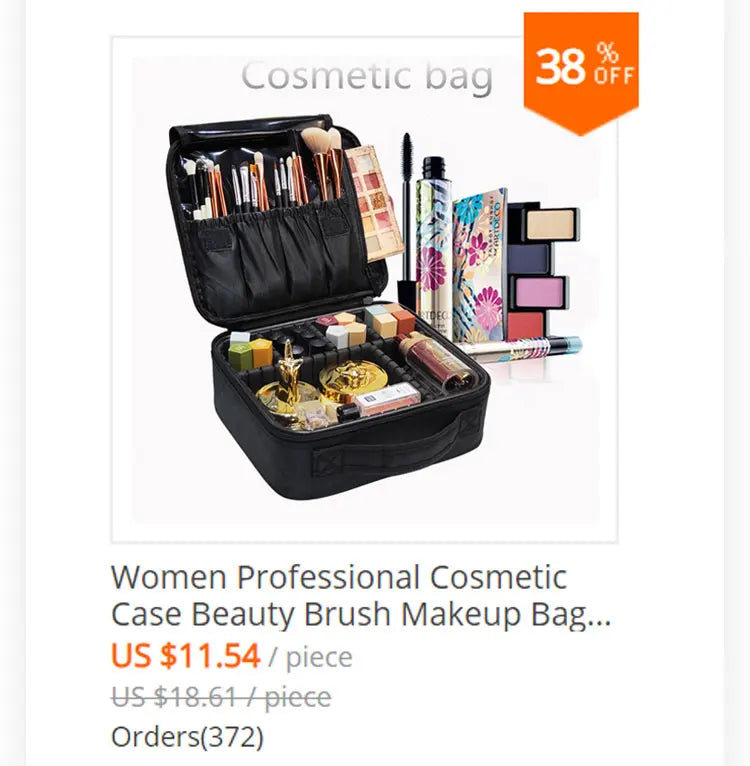 New PU Leather Cosmetic Bag for Women – Multi-Functional Portable Travel Makeup Storage Case